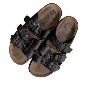 MEPHISTO Zach Unisex Leather Cork Sandals 
Dark Brown Full Grain 39 EU